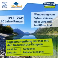Tagestour entlang der Isar mit den Naturschutz-Rangern am 4. August 2024